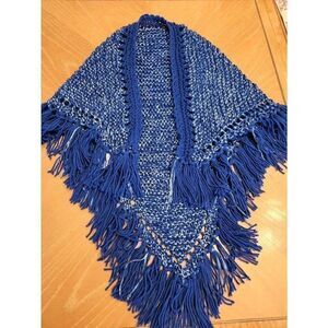 Poncho blue handmade 